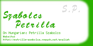 szabolcs petrilla business card